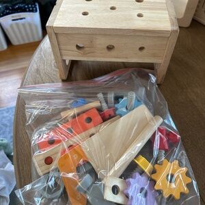 Wooden Tool Bench Playset for Kids Montessori STEM Educational Pretend Play Cons